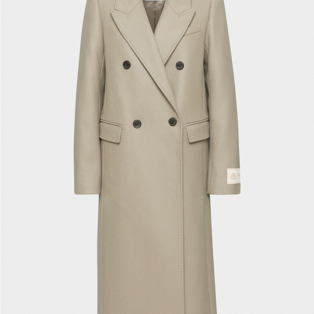 Aritzia Classic Beige Double-Breasted Trench Coat